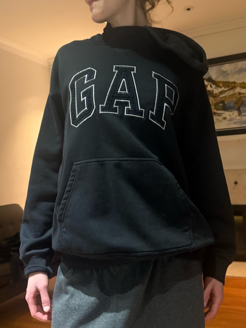GAP Black Oversized Hoodie Sweatshirt